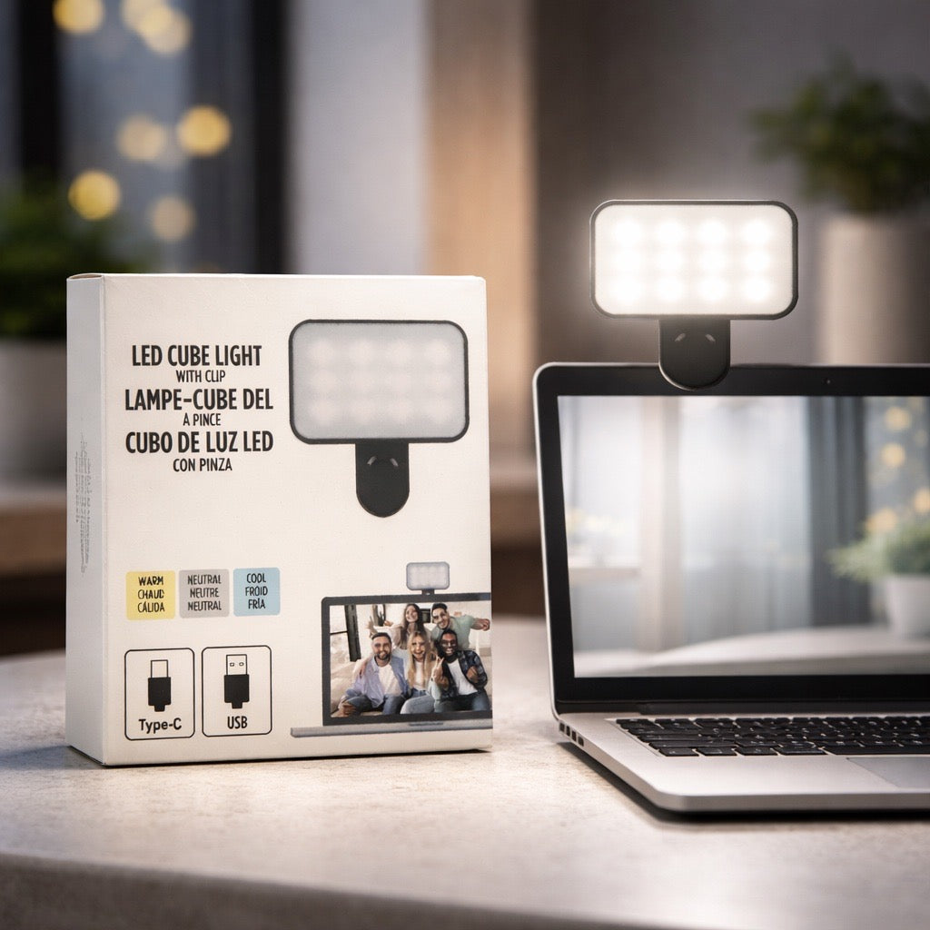 Led cube light with clip