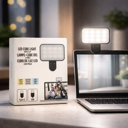 Led cube light with clip