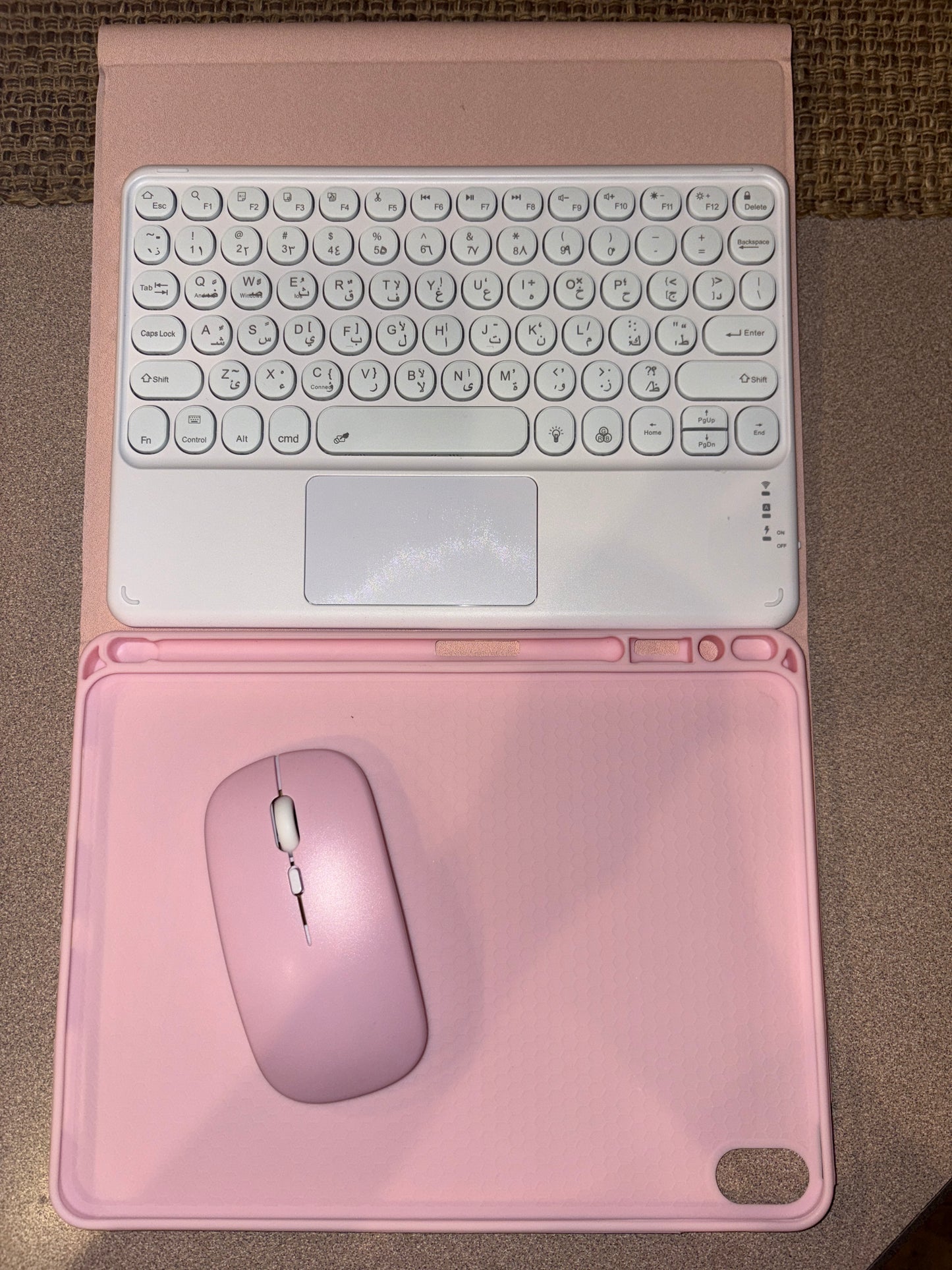 Smart keyboard with case and wireless mouse