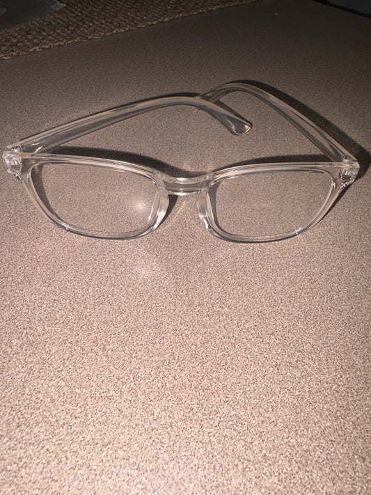 Clear plastic eyeglass frames
