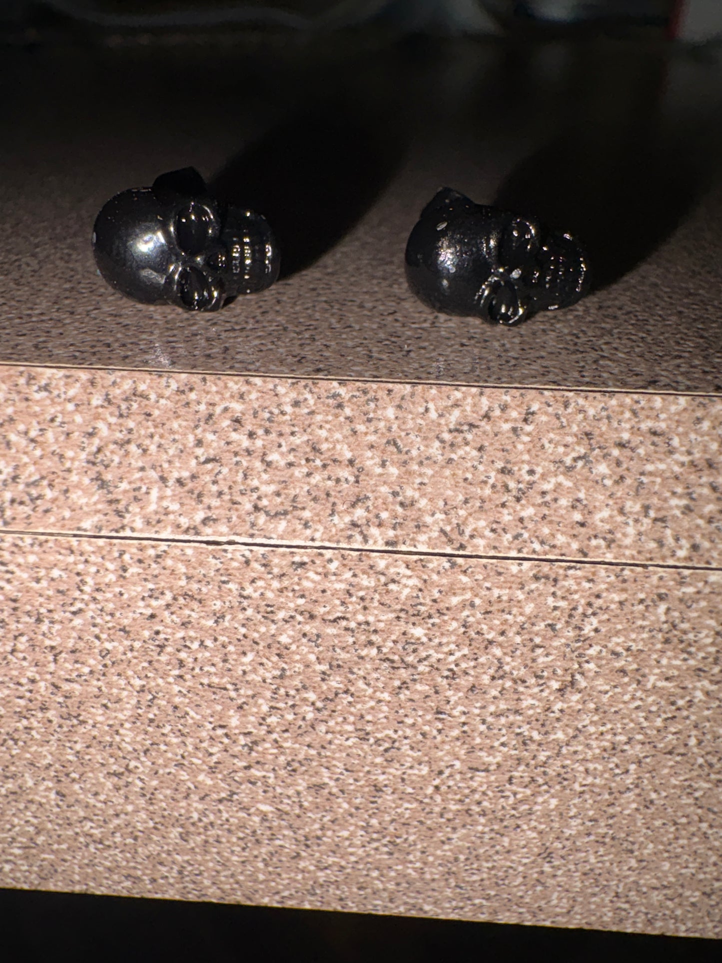 Black skull earrings for Pierced ears