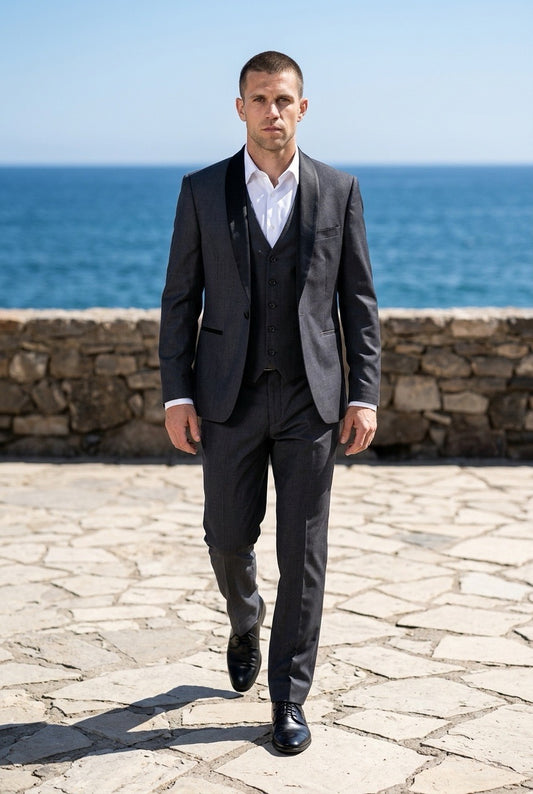 Mage Male Men’s suit with jacket, vest, and dress pants