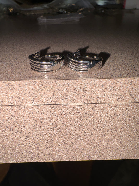 Silver loop earrings for pierced ears