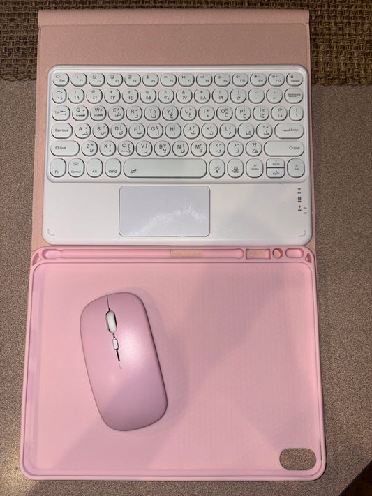 Smart keyboard with case and wireless mouse