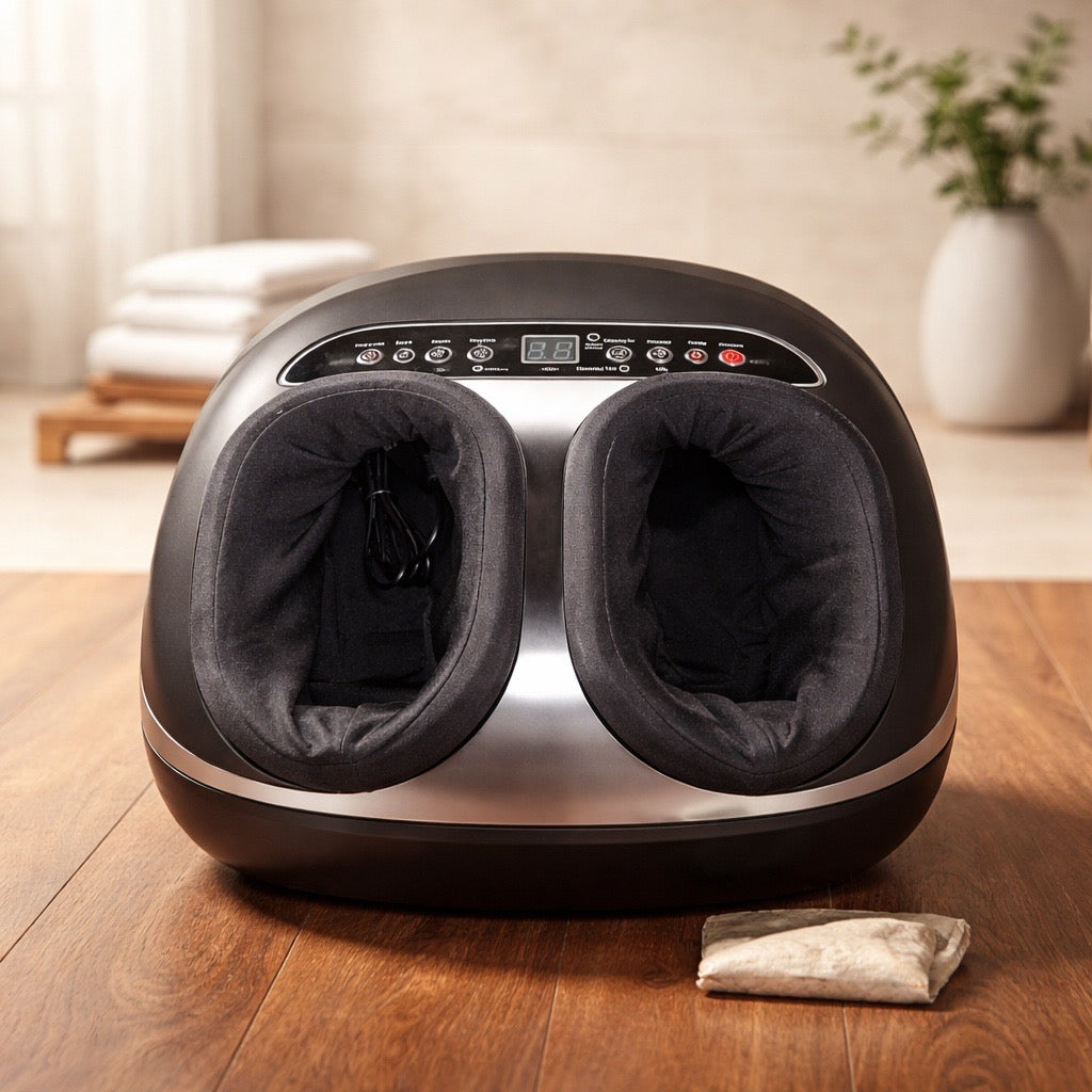 Foot massager with remote heat and timer