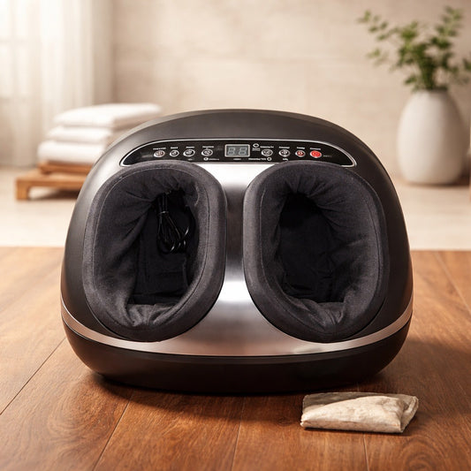 Foot massager with remote heat and timer