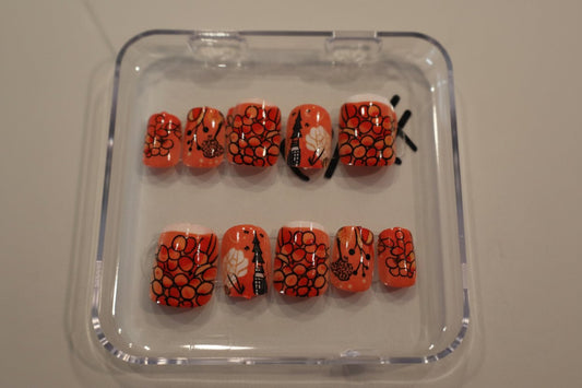 Red/Orange press on nails - Tula Rose